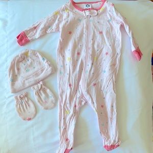 Baby Girl Onesie with hat and mittens
